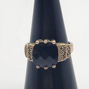 Premier Designs Symphony Silver Tone & Dark Brown Ring (7.5)